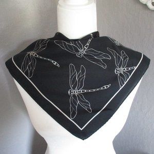 Dragonflies on black scarf